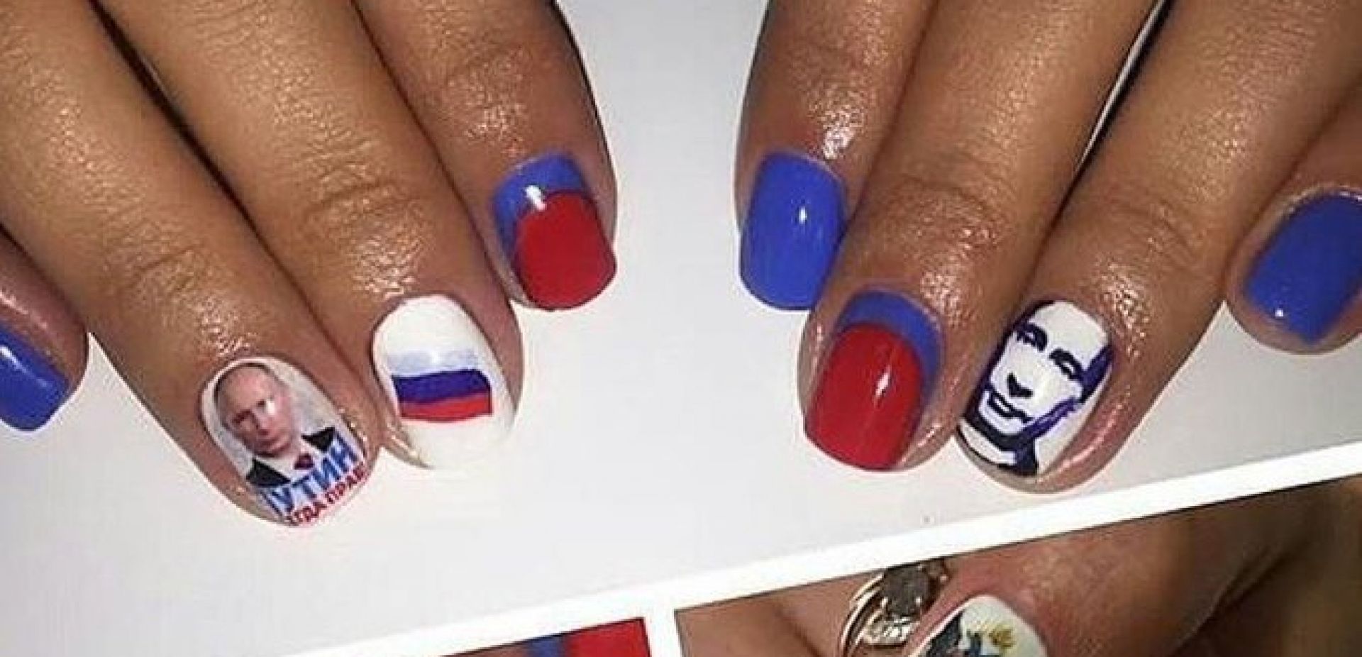 Флаг на ногтях российский