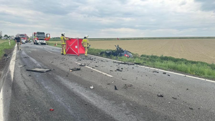 Kierowca osobówki zginął na miejscu. Fot. Policja Śląska