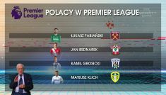 Polacy w Premier League. Fabiański, Grosicki, Bednarek, Klich (fot. TVP)