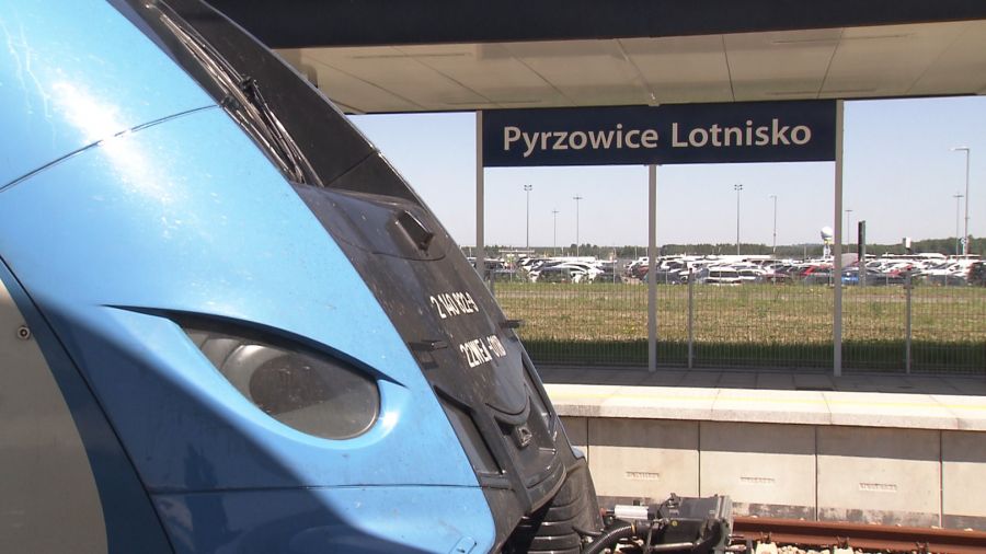 Dzięki nowym połączeniom pociąg Kolei Śląskich pojawia się na stacji Pyrzowice Lotnisko co 42 minuty. Fot. TVP3 Katowice