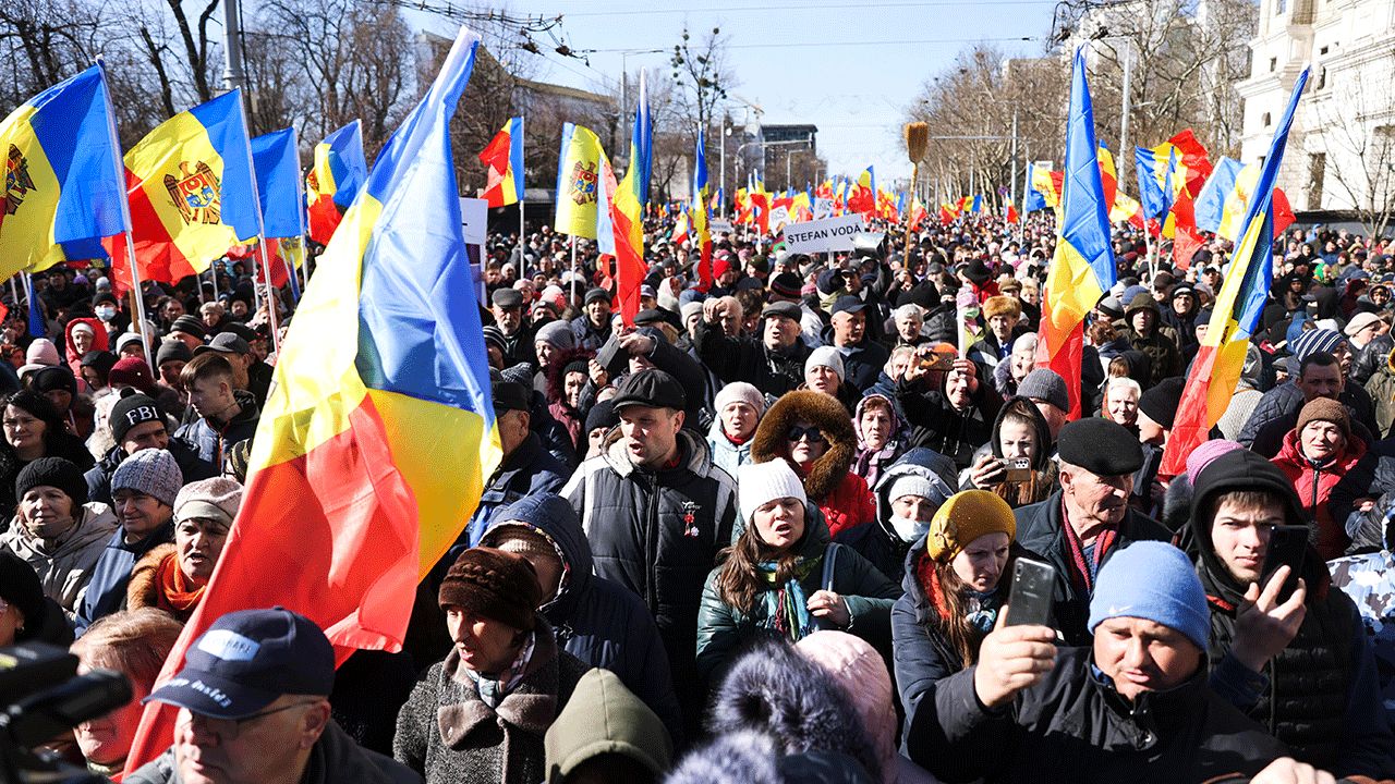 Opłacane protesty antyrządowe w Mołdawii (fot. PAP/Leszek Szymański)
