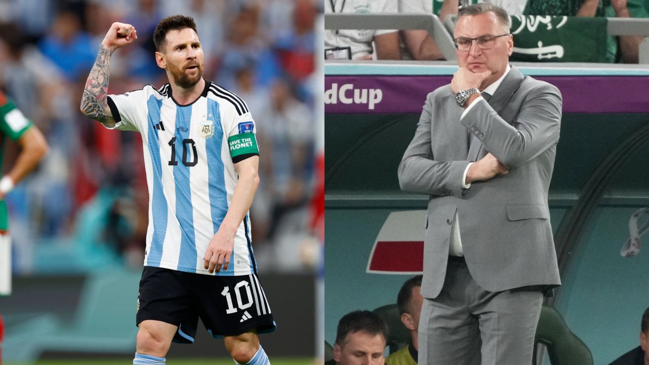Lionel Messi i Czesław Michniewicz (fot. Getty Images)