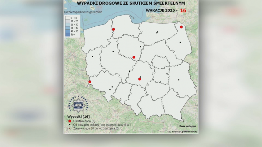 Mapa wypadków śmiertelnych będzie dostępna do końca wakacji (fot. TVP3 Wrocław)