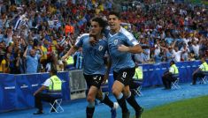 Edinson Cavani i Luis Suarez (fot. Getty Images)