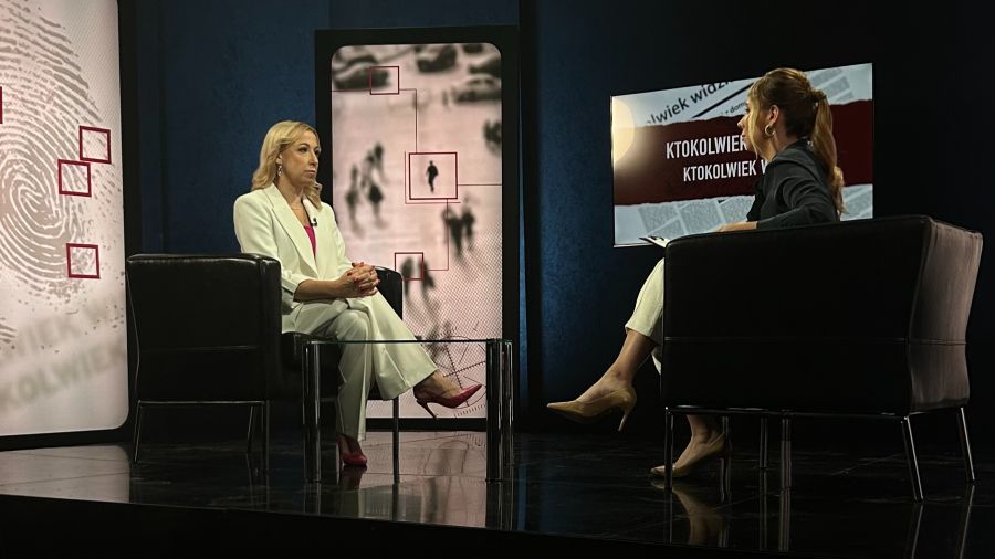 Żaneta Rachwaniec - psycholożka i prezeskę Fundacji  „Po Skrzydła”. Fot. TVP3 Katowice