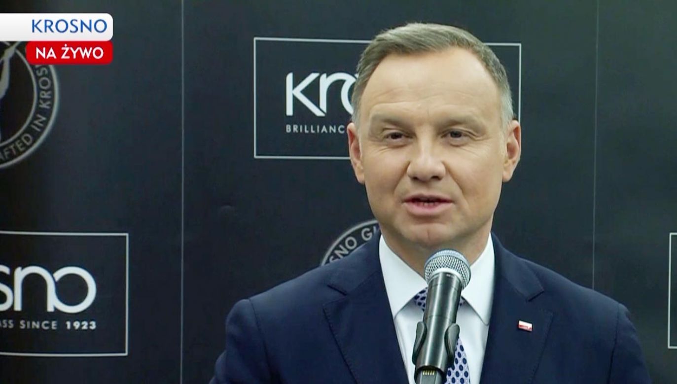 Andrzej Duda w Krośnie (fot. TVP Info)
