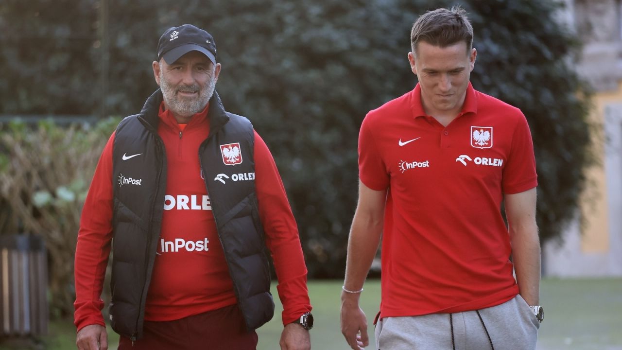 Michał Probierz i Piotr Zieliński (fot. PAP)