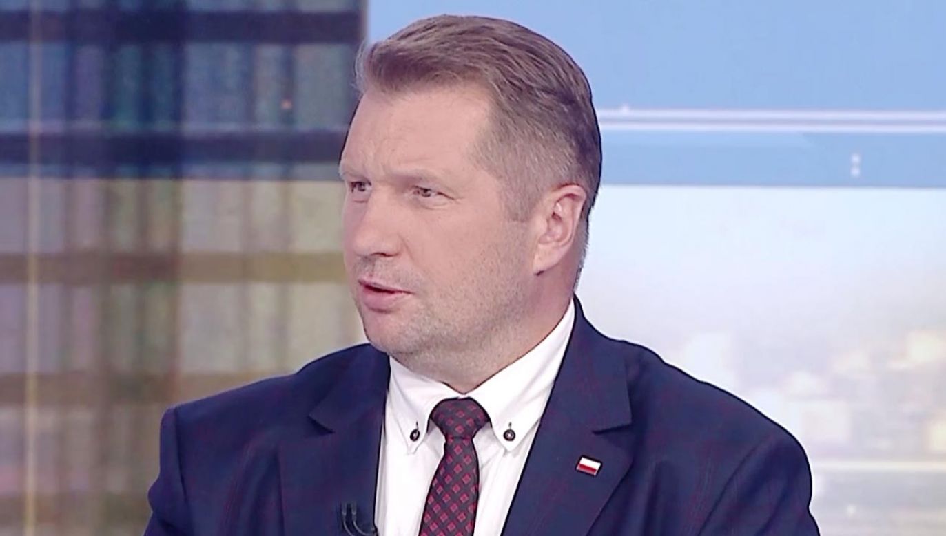 Minister edukacji i nauki Przemysław Czarnek (fot. TVP Info)