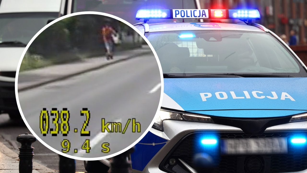 Zawrotna prędkość na hulajnodze. Mężczyzna pędził po chodniku