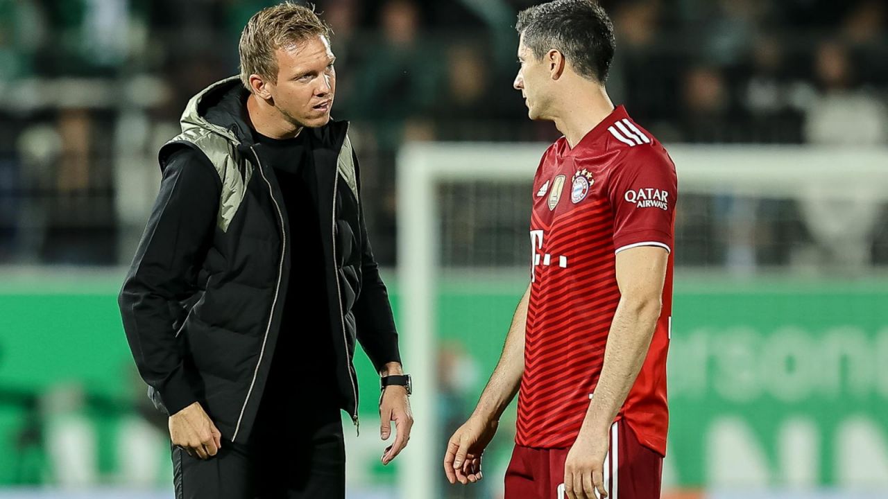 Julian Nagelsmann i Robert Lewandowski (fot. Getty Images)