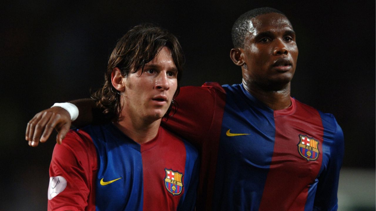 Lionel Messi i Samuel Eto'o (fot. Getty Images)
