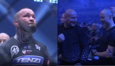 Michał Materla zwyciężył w walce wieczoru XTB KSW 78 (fot. TVP Sport)