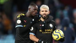 Benjamin Mendy i Sergio AGuero (fot. Getty Images)
