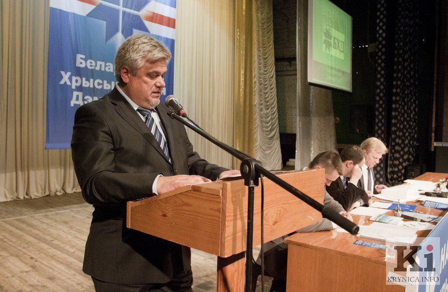Лідар спісу «Аб’яднанне палітычных партыяў «Народная грамада» і Беларуская хрысціянская дэмакратыя «Салідарнасць» Георгій Дзмітрук. (Крыніца: bchd.info)