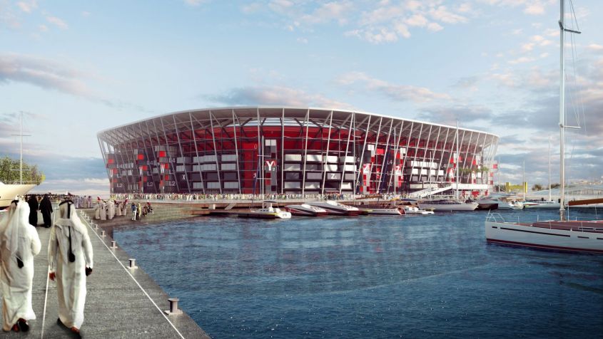 Ras Abu Aboud Stadium w Dausze (fot. PAP/EPA)