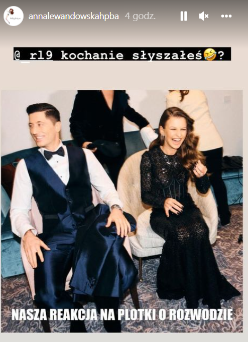 Reakcja Anny Lewandowskiej na plotki dotyczące małżeństwa z Robertem (fot. Instagram).
