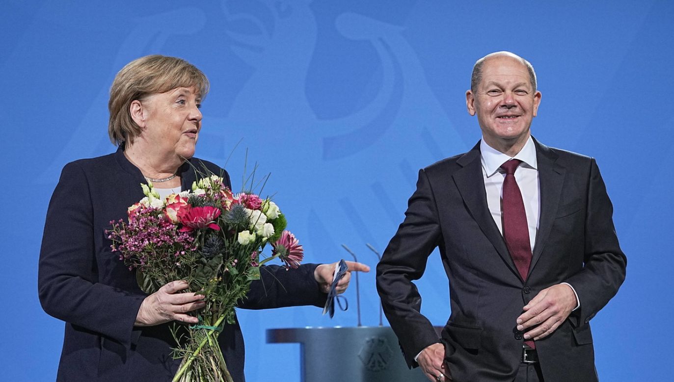 Angela Merkel i Olaf Scholz (fot. Michael Kappeler/dpa: PAP/DPA)