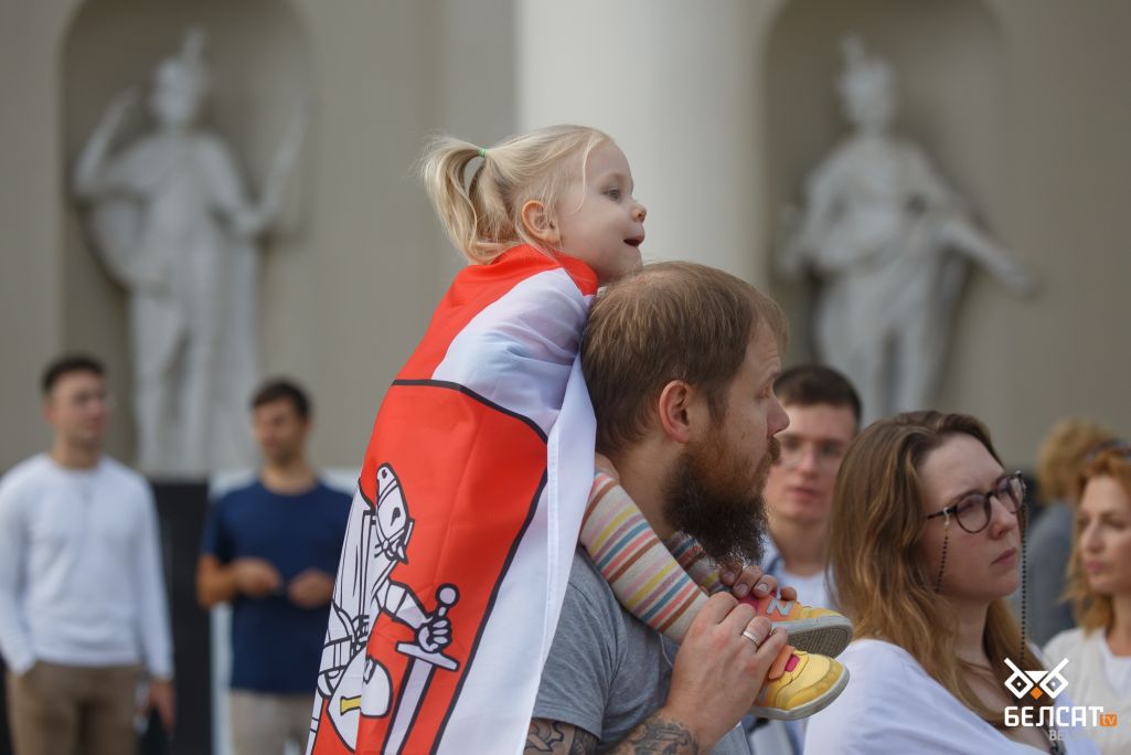 Мітынг, прысвечаны другой гадавіне выбараў у Беларусі. 9 жніўня 2022 года. Вільня, Літва. (Фота: Белсат)