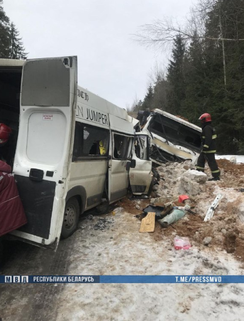 ДТЗ у Смалявіцкім раёне. (Фота: МУС / Telegram)