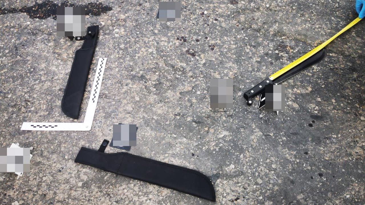 Atak maczetą na sąsiadów (fot. Policja) Atak maczetą na sąsiadów (fot. Policja)