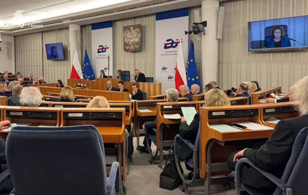 Паседжанне Сенату Польшчы, на якім была ўхваленая рэзалюцыя аб непрызнанні «выбараў» у Беларусі і прызнанні Каардынацыйнай рады. Варшава, Польшча. 22 студзеня 2025 года. Фота: CabinetBelarus / Telegram