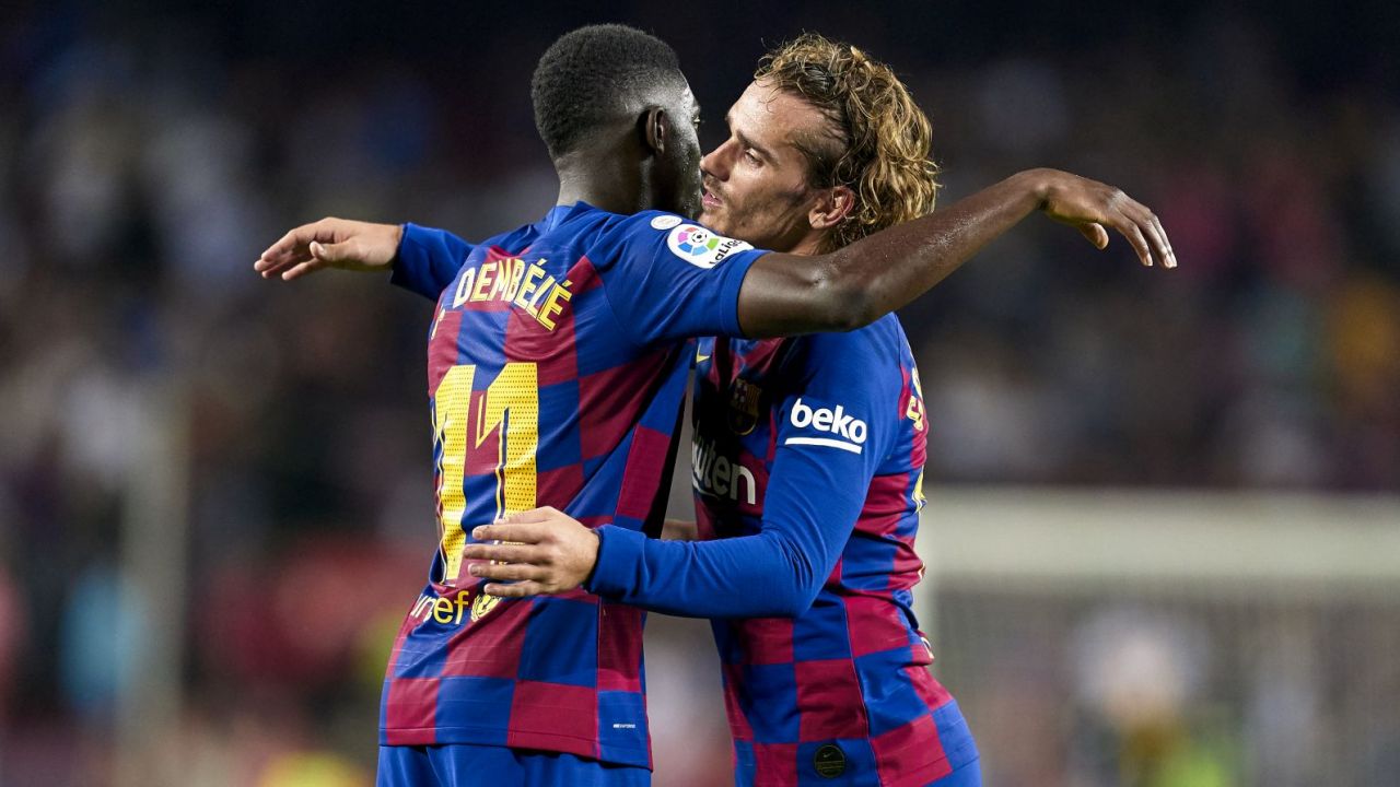Ousmane Dembele i Antoine Griezmann (fot. Getty Images)