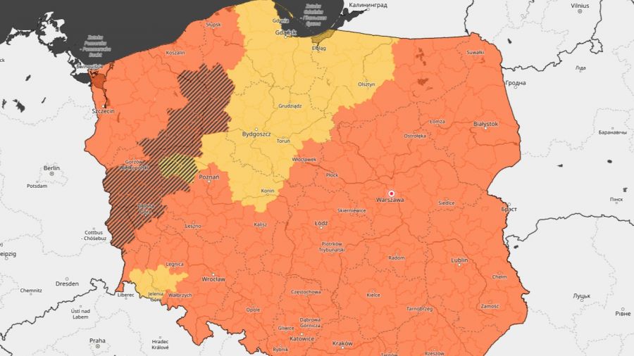 Upały i burze w Wielkopolsce, ostrzeżenie IMGW (fot. IMGW)