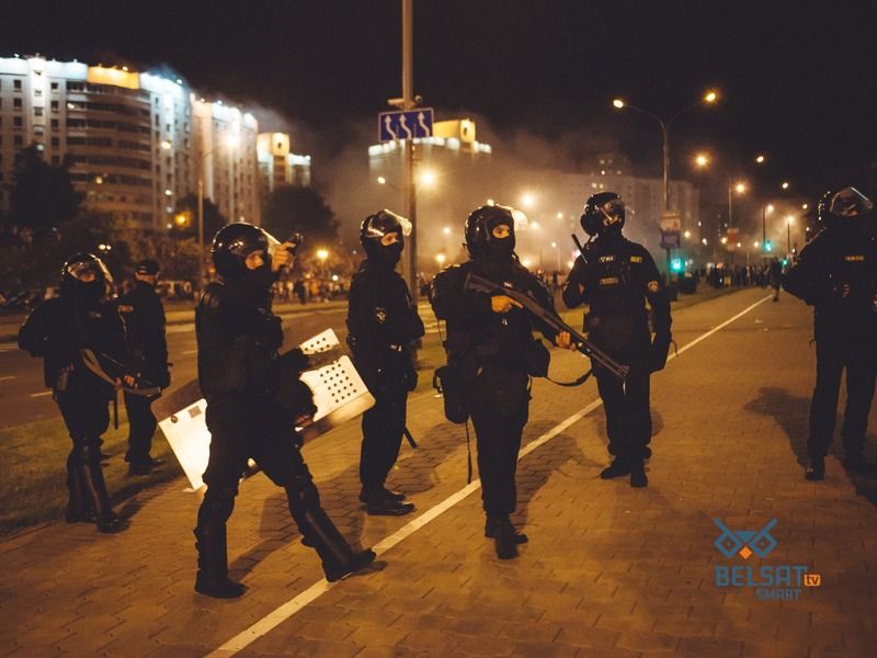 Беларускія сілавікі падчас пратэстаў. Фота: Белсат