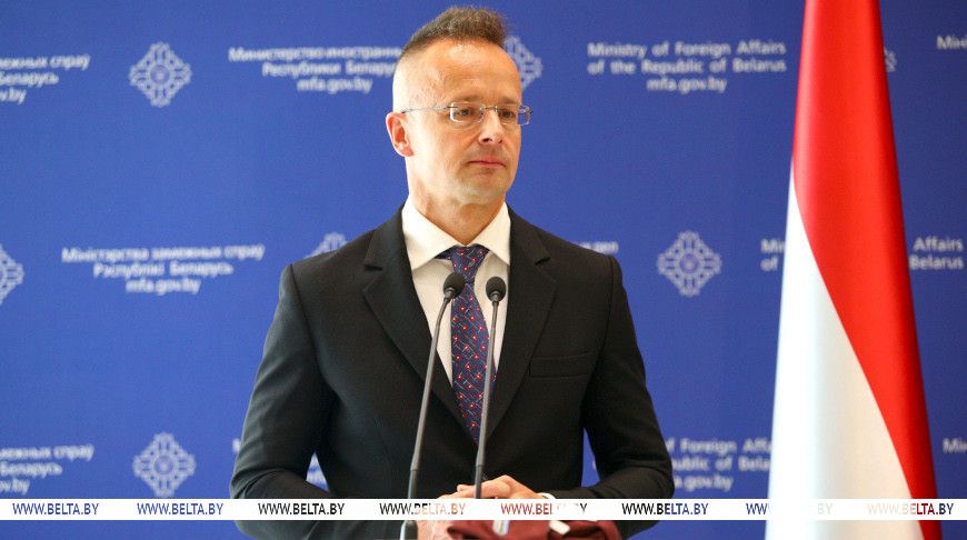 Міністр замежных справаў Вугоршчыны Петэр Сіярта ў Менску, Беларусь. 29 траўня 2024 года. (Фота: Надзея Касцецкая/ БелТА)
