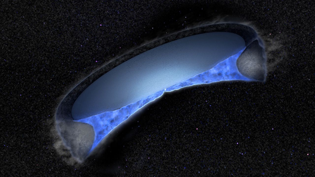  Woda w formie gazowej znajduje się w rejonach bliżej gwiazdy (fot. ALMA (ESO/NAOJ/NRAO) 