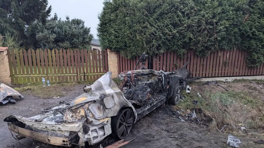Rudnik, śmiertelny wypadek, cysterna i osobówka, dw 184 (fot. OSP Pamiątkowo)