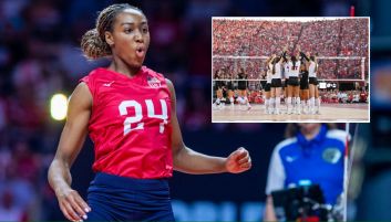 Amerykańska siatkarka Chiaka Ogbogu i kadr z historycznego meczu NCAA (fot. Getty) Amerykańska siatkarka Chiaka Ogbogu i kadr z historycznego meczu NCAA (fot. Getty)