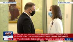 Iga Światek i prezydent Andrzej Duda
