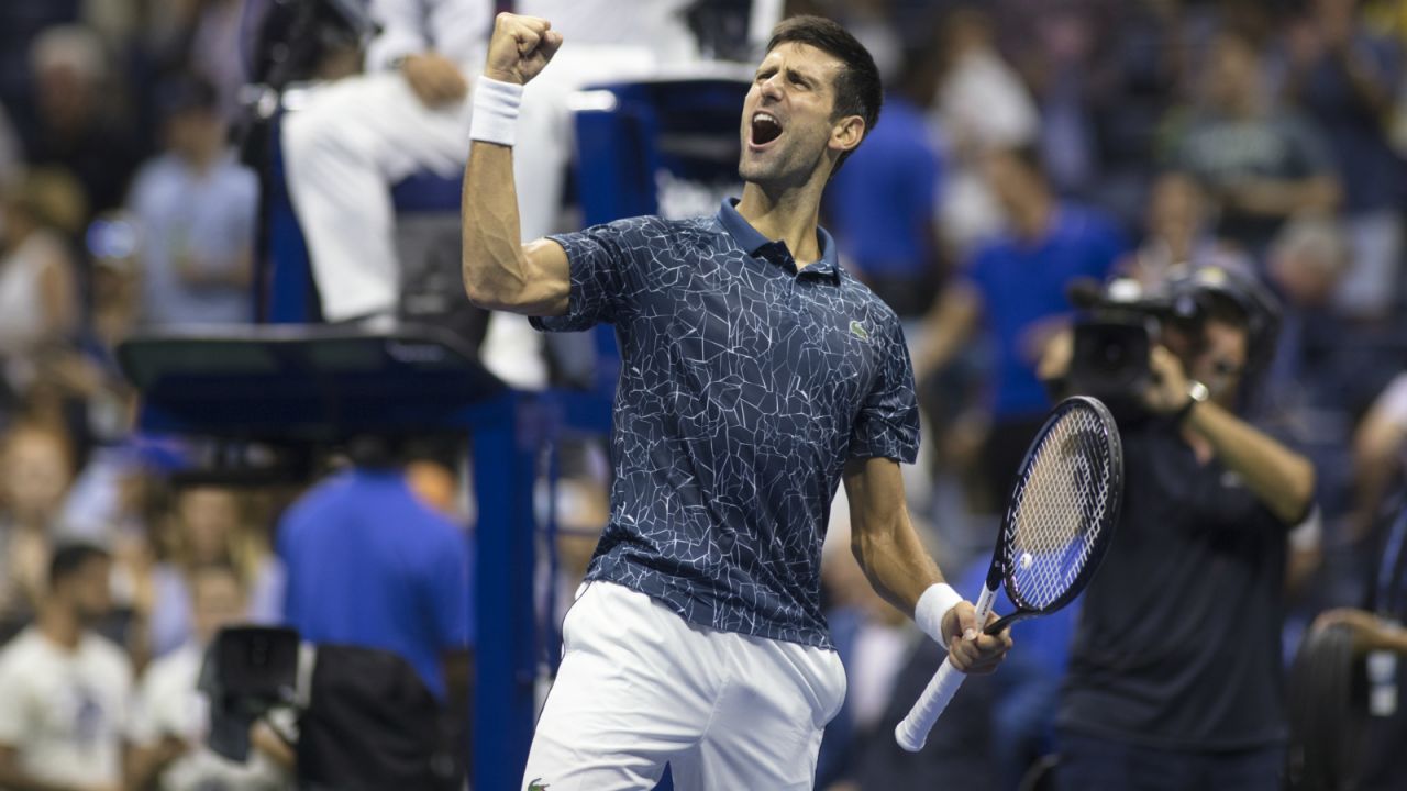 Novak Djoković po zwycięstwie w półfinale US Open (fot. Getty Images)