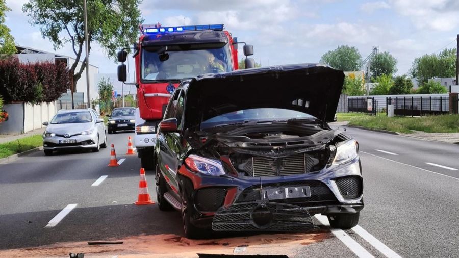 W poniedziałek 30 czerwca 0 5.50 na ulicy Poznańskiej doszło do wypadku (fot. KP PSP w Inowrocławiu)