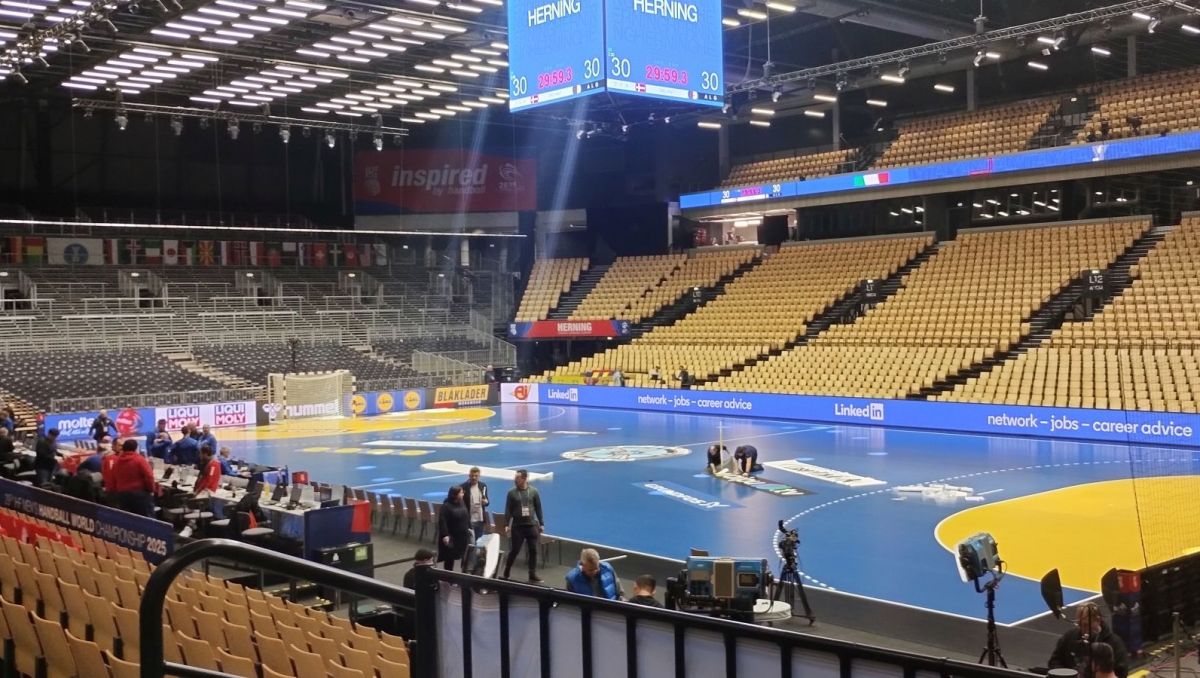 Hala Jyske Bank Boxen w Herning jest już gotowa na start mistrzostw świata (fot. TVPSPORT.PL) Hala Jyske Bank Boxen w Herning jest już gotowa na start mistrzostw świata (fot. TVPSPORT.PL)