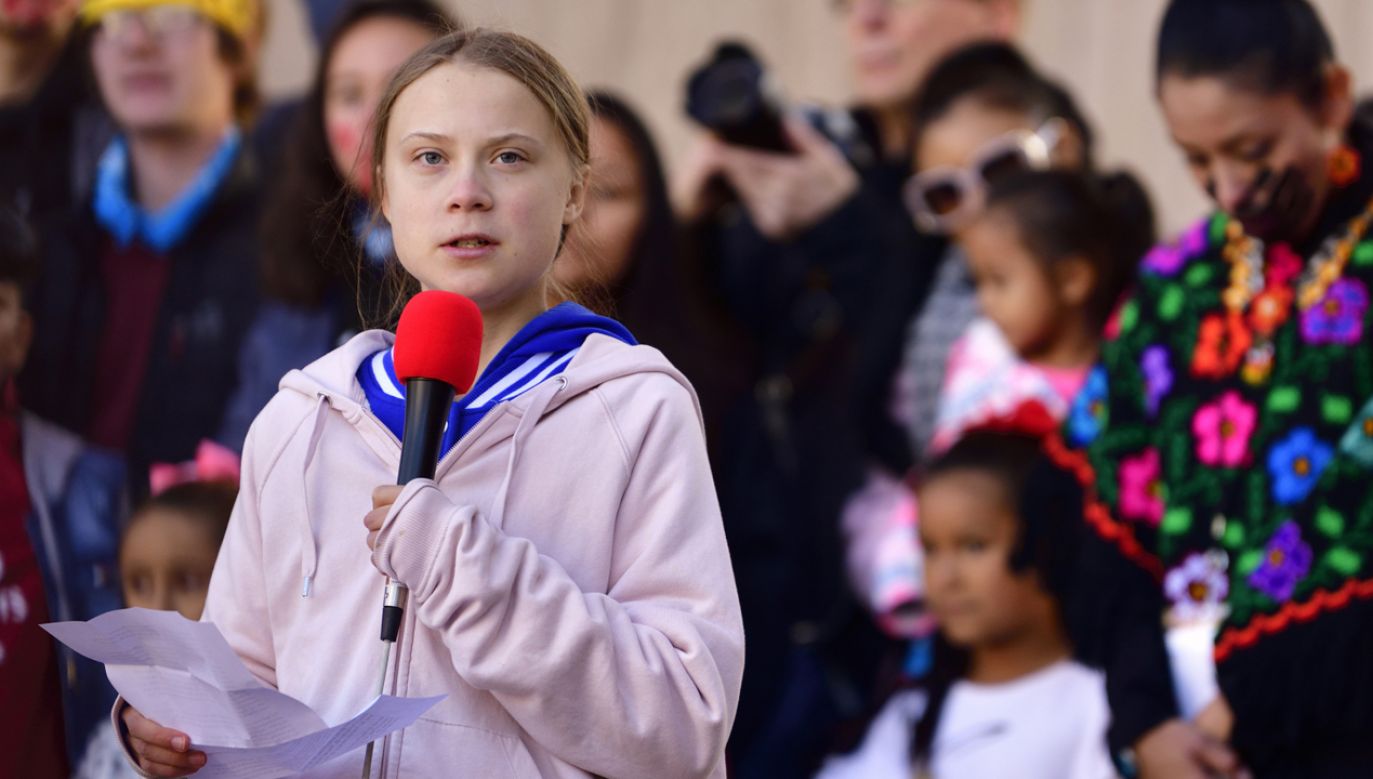 Uczestnikiem manifestacji  była młoda szwedzka aktywistka Greta Thunberg (fot. PAP/EPA/Bob Pearson)