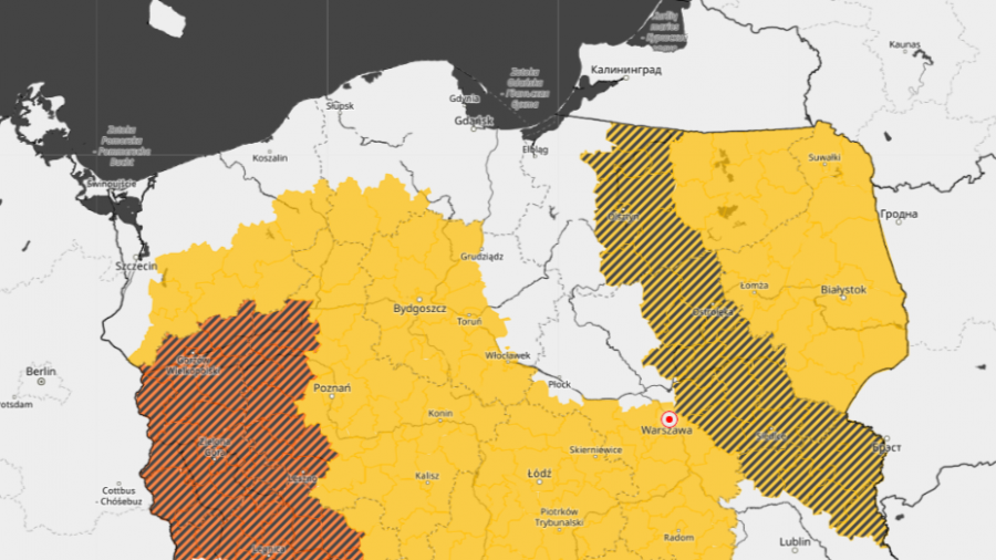 Wielkopolska – upały, ostrzeżenie drugiego i pierwszego stopnia (fot. IMGW)