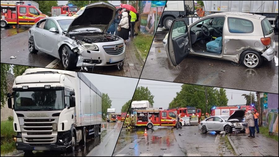 Policjanci nie mieli wątpliwości, że kierująca oplem doprowadziła do zderzenia (fot. KP PSP w Mogilnie)
