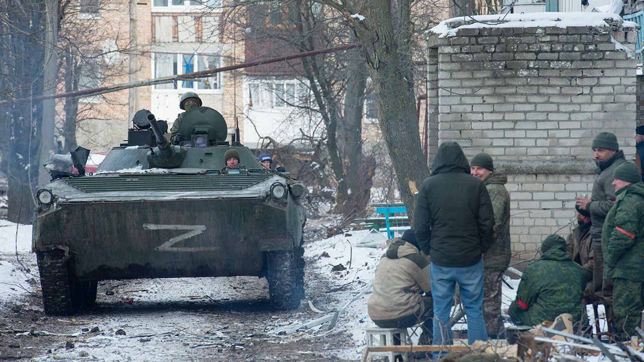 Rosyjskie siły na Ukrainie (fot. Stringer/Anadolu Agency via Getty Images)