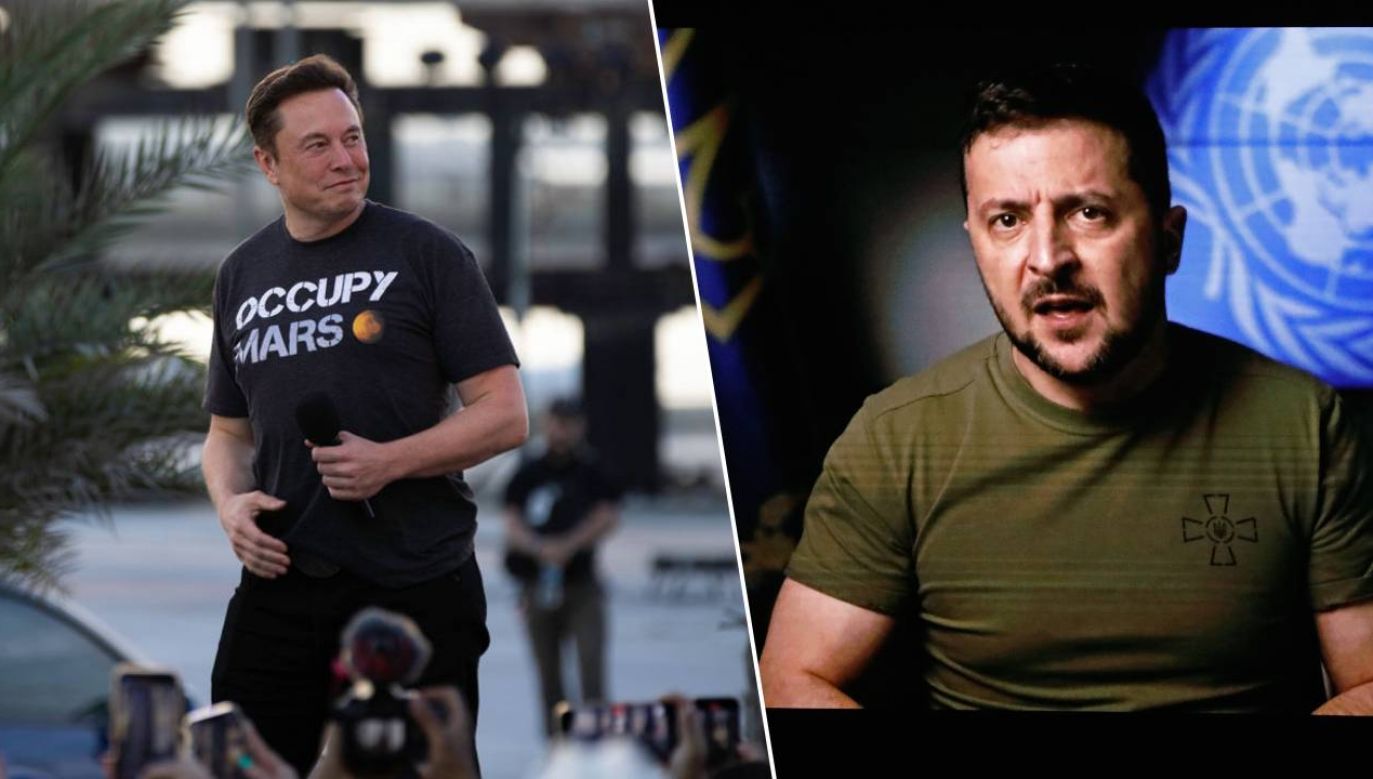 Elon Musk kontra Wołodymyr Zełenski (fot. Michael Gonzalez/Getty Images/PAP/EPA/Peter Foley)