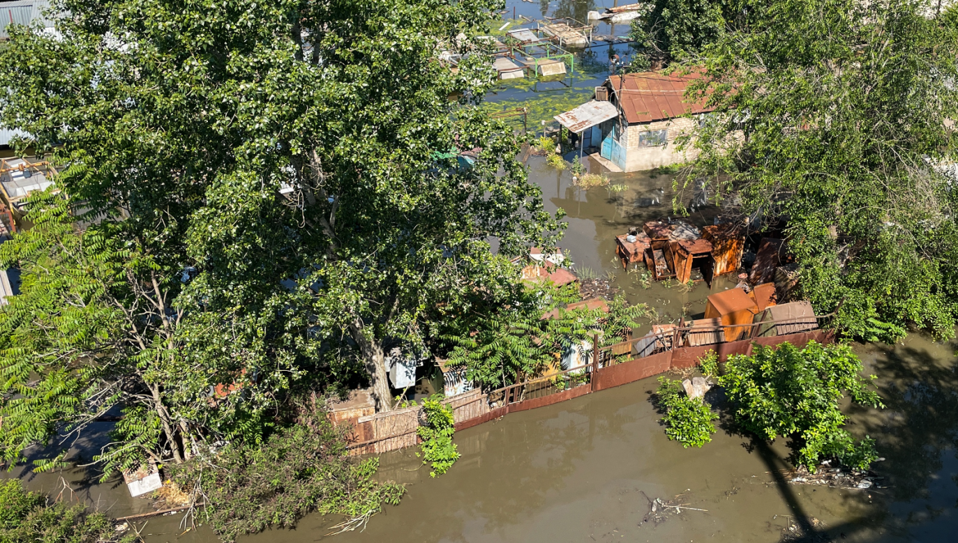 First consequences of the Kherson river port’s flooding on June 6, 2023 in Kherson, Ukraine. Photo: Vladyslav Kupreev/Suspilne Ukraine/JSC “UA:PBC”/Global Images Ukraine via Getty Images