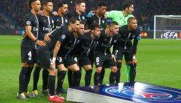 Piłkarze PSG przed meczem z Manchesterem United (fot. Getty Images)