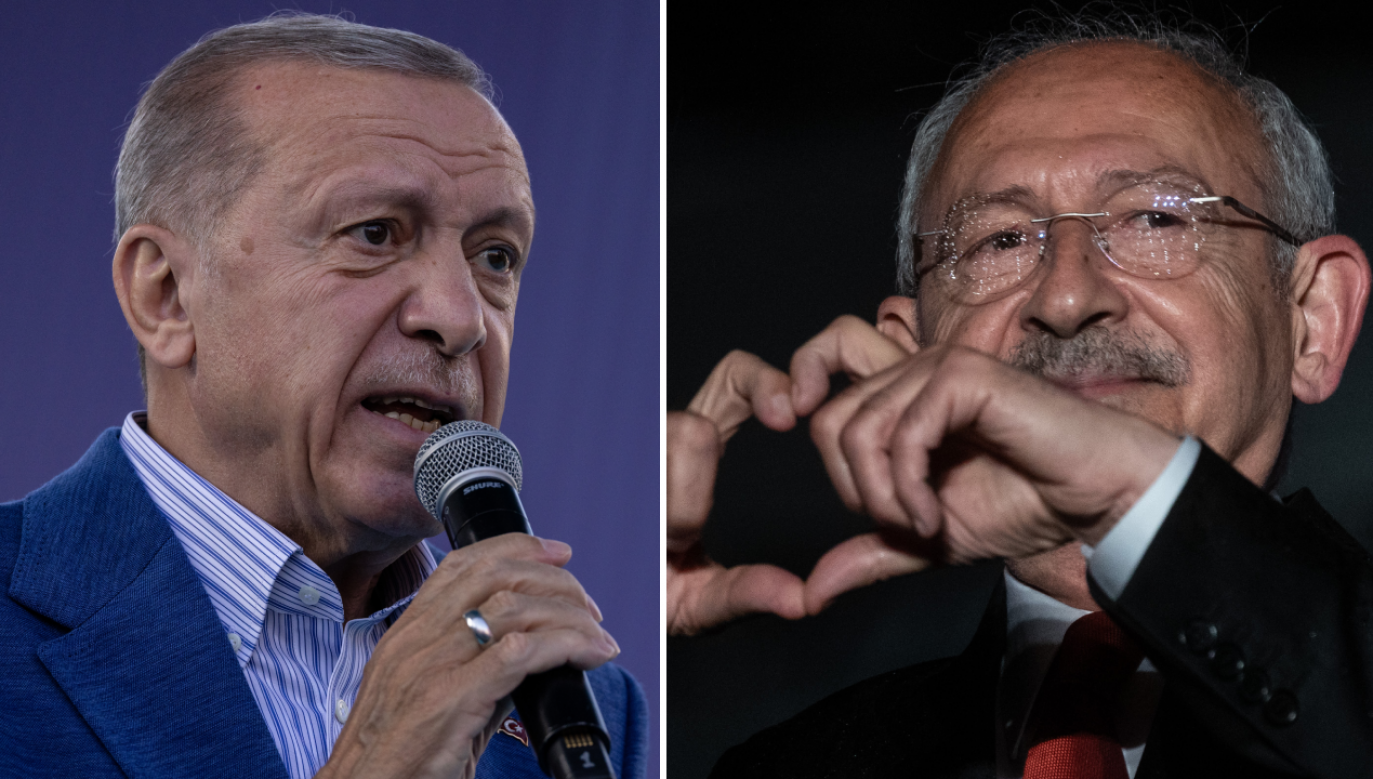 Recep Tayyip Erdogan (L);  Kemal Kilicdaroglu (P) (fot.  Chris McGrath/Getty Images,  Burak Kara/Getty Images)