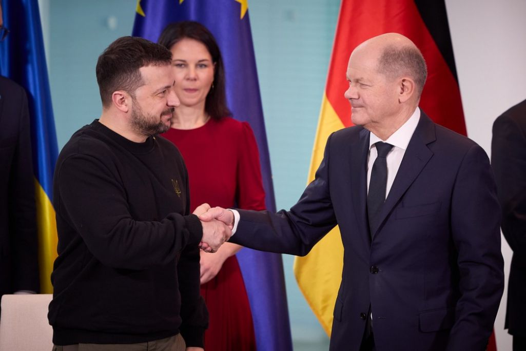 Уладзімір Зяленскі і Оляф Шольц. (Фота: president.gov.ua)