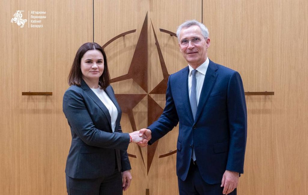 Святлана Ціханоўская ўпершыню сустрэлася з афіцыйнымі асобамі NATO. (Фота: tsikhanouskaya / Telegram)