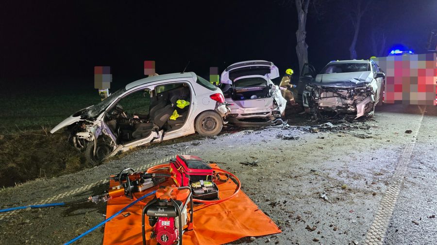 wypadek blokada DW307 Wojnowice - Buk - Opalenica (fot. OSP Buk)